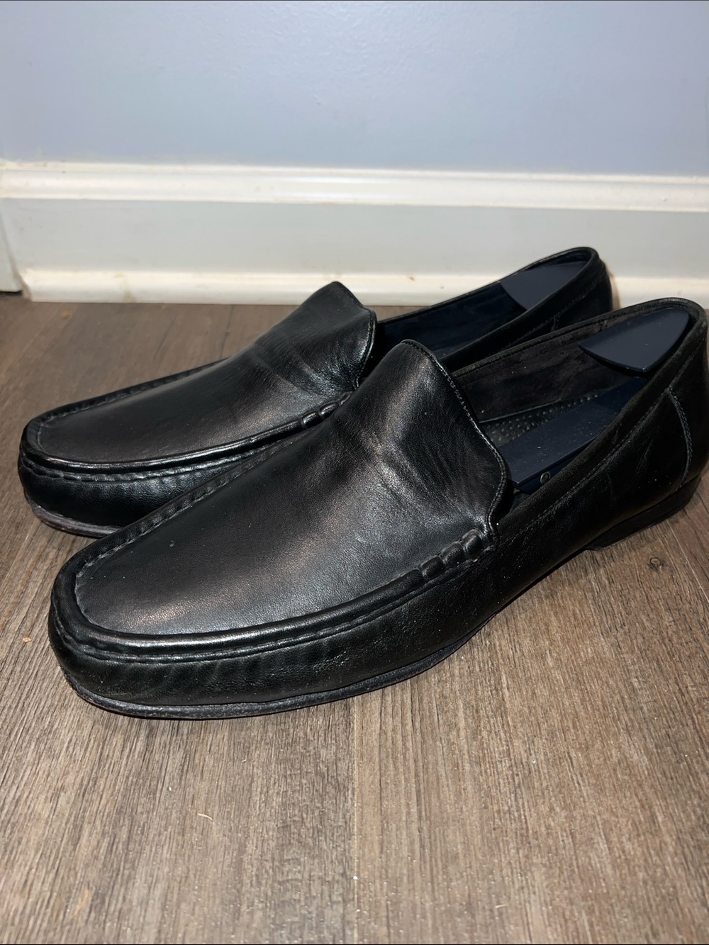 Cole Haan Men's Black Leather Slip-On Loafers